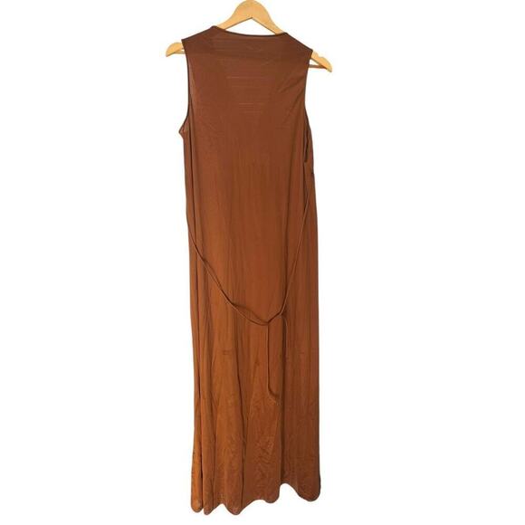 Vanity Fair Vintage Night Gown Size 36 Large Bronze Copper Lace Trim Maxi Union - Picture 2 of 8